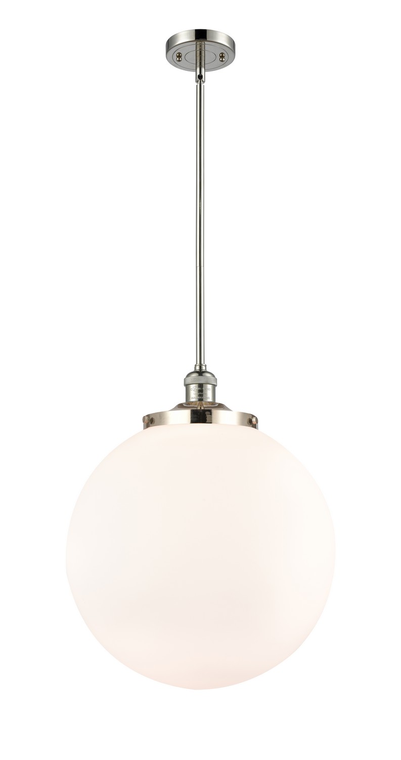 One Light Pendant by Innovations - Franklin Restoration Collection, Polished Nickel Finish - 201S-PN-G201-16