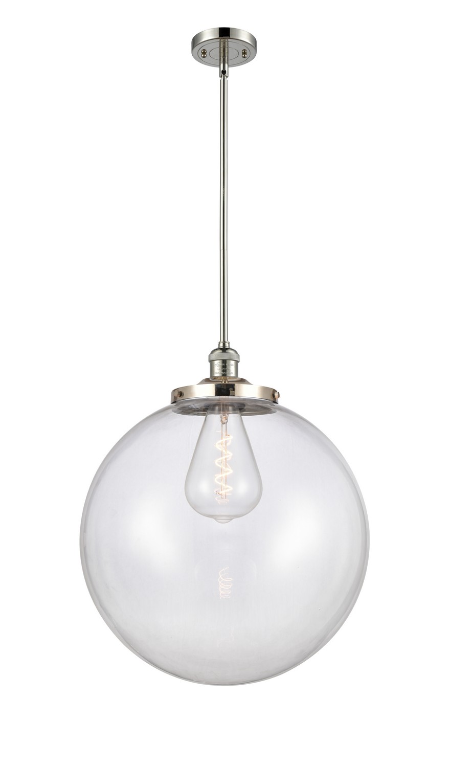 One Light Pendant by Innovations - Franklin Restoration Collection, Polished Nickel Finish - 201S-PN-G202-18