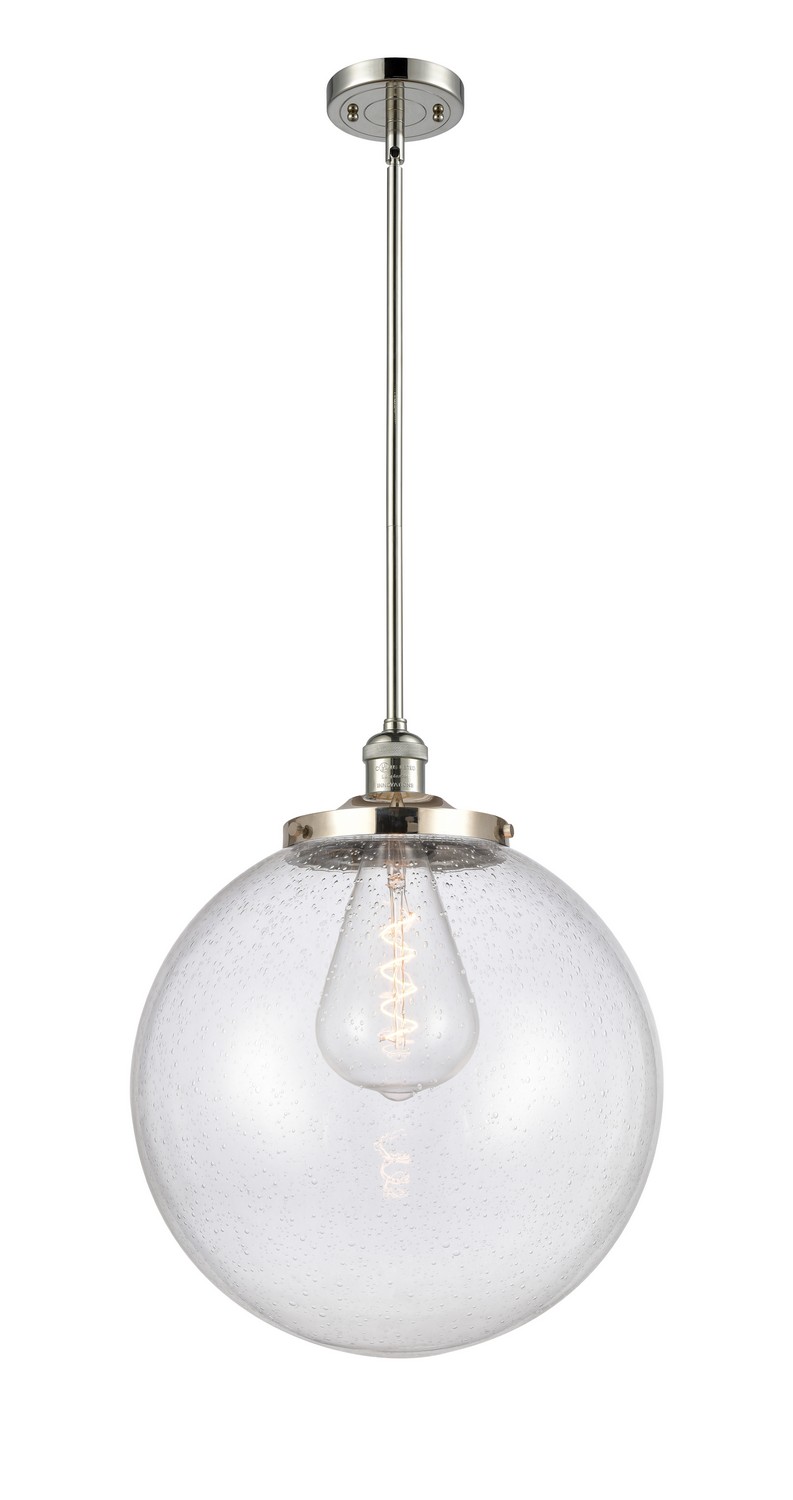 One Light Pendant by Innovations - Franklin Restoration Collection, Polished Nickel Finish - 201S-PN-G204-16