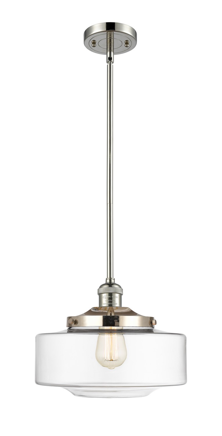 One Light Mini Pendant by Innovations - Franklin Restoration Collection, Polished Nickel Finish - 201S-PN-G692-12