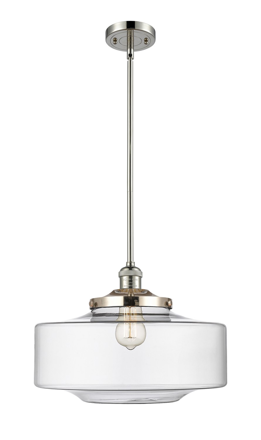 One Light Mini Pendant by Innovations - Franklin Restoration Collection, Polished Nickel Finish - 201S-PN-G692-16