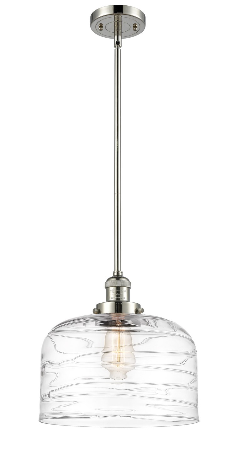 One Light Mini Pendant by Innovations - Franklin Restoration Collection, Polished Nickel Finish - 201S-PN-G713-L