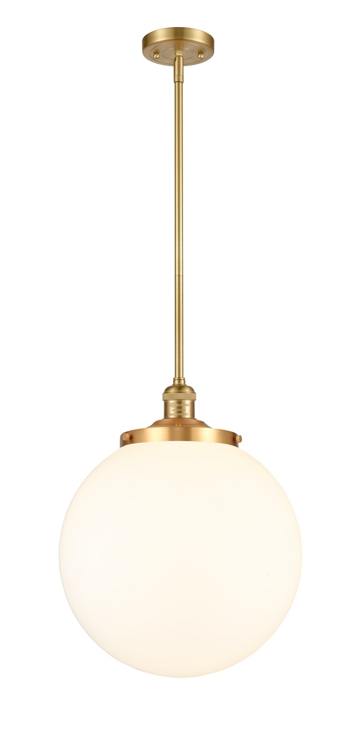One Light Pendant by Innovations - Franklin Restoration Collection, Satin Gold Finish - 201S-SG-G201-14