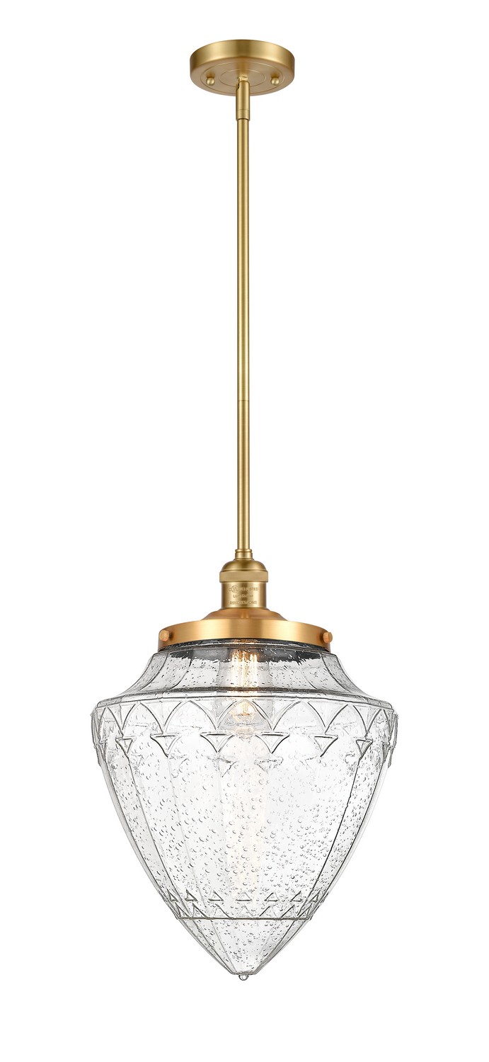 One Light Mini Pendant by Innovations - Franklin Restoration Collection, Satin Gold Finish - 201S-SG-G664-12