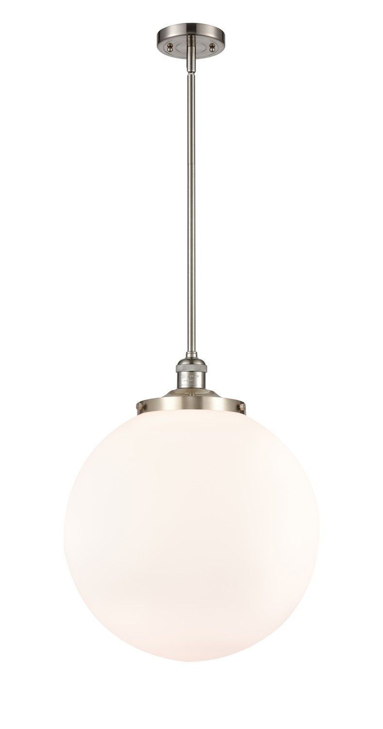 One Light Pendant by Innovations - Franklin Restoration Collection, Brushed Satin Nickel Finish - 201S-SN-G201-16