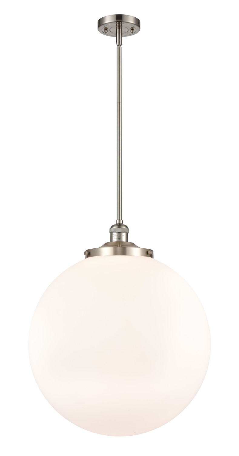 One Light Pendant by Innovations - Franklin Restoration Collection, Brushed Satin Nickel Finish - 201S-SN-G201-18