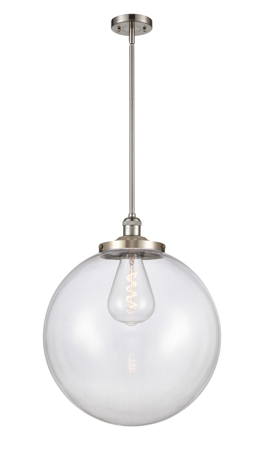 One Light Pendant by Innovations - Franklin Restoration Collection, Brushed Satin Nickel Finish - 201S-SN-G202-18