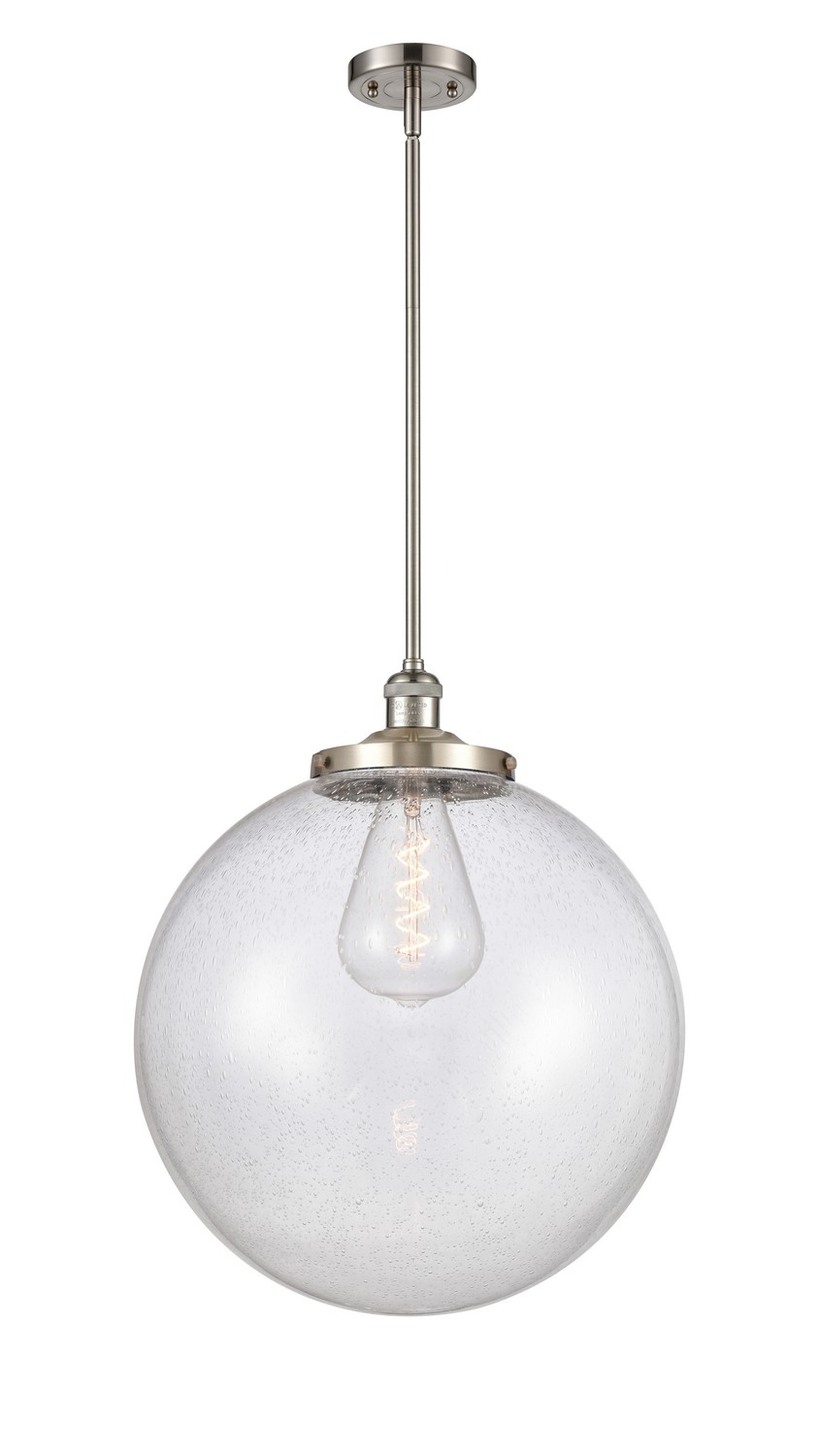 One Light Pendant by Innovations - Franklin Restoration Collection, Brushed Satin Nickel Finish - 201S-SN-G204-18