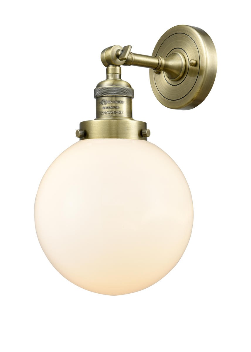 LED Wall Sconce by Innovations - Franklin Restoration Collection, Antique Brass Finish - 203-AB-G201-8-LED