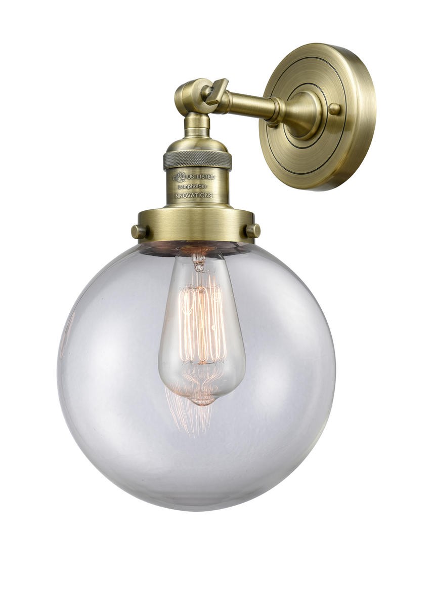 One Light Wall Sconce by Innovations - Franklin Restoration Collection, Antique Brass Finish - 203-AB-G202-8