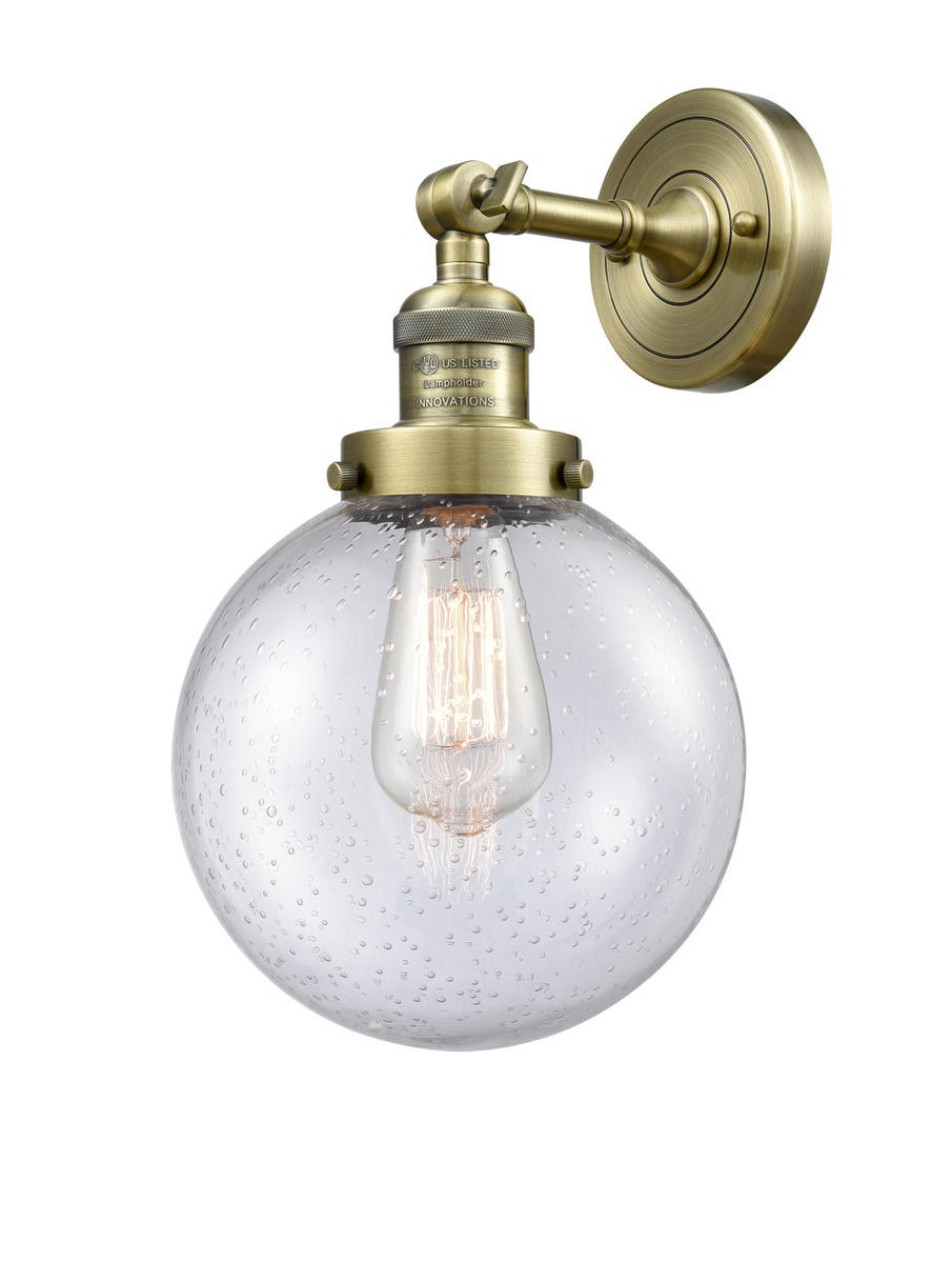 One Light Wall Sconce by Innovations - Franklin Restoration Collection, Antique Brass Finish - 203-AB-G204-8