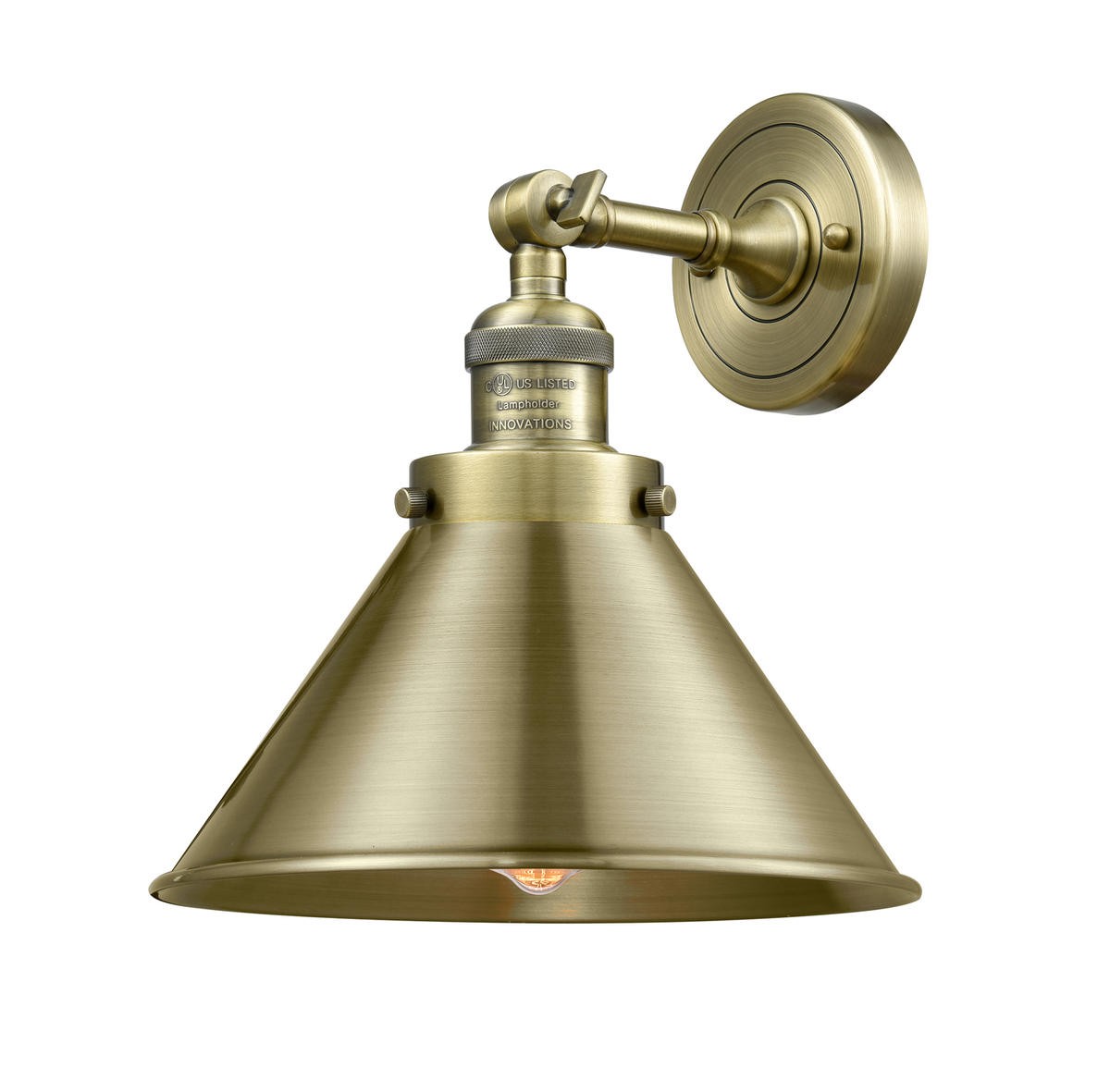 LED Wall Sconce by Innovations - Franklin Restoration Collection, Antique Brass Finish - 203-AB-M10-AB-LED