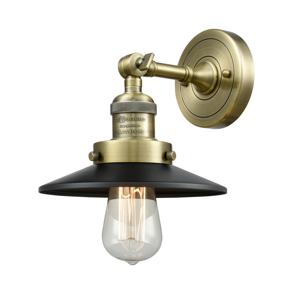 LED Wall Sconce by Innovations - Franklin Restoration Collection, Antique Brass Finish - 203-AB-M6-LED