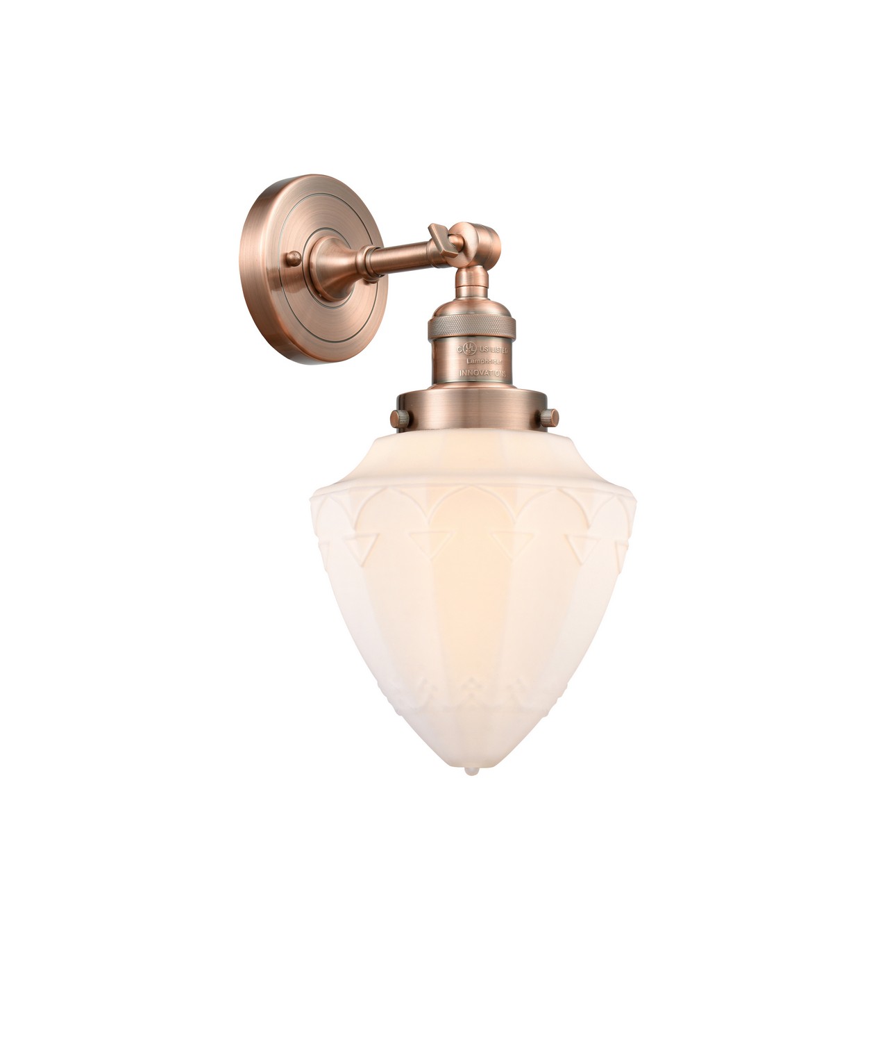 One Light Wall Sconce by Innovations - Franklin Restoration Collection, Antique Copper Finish - 203-AC-G661-7