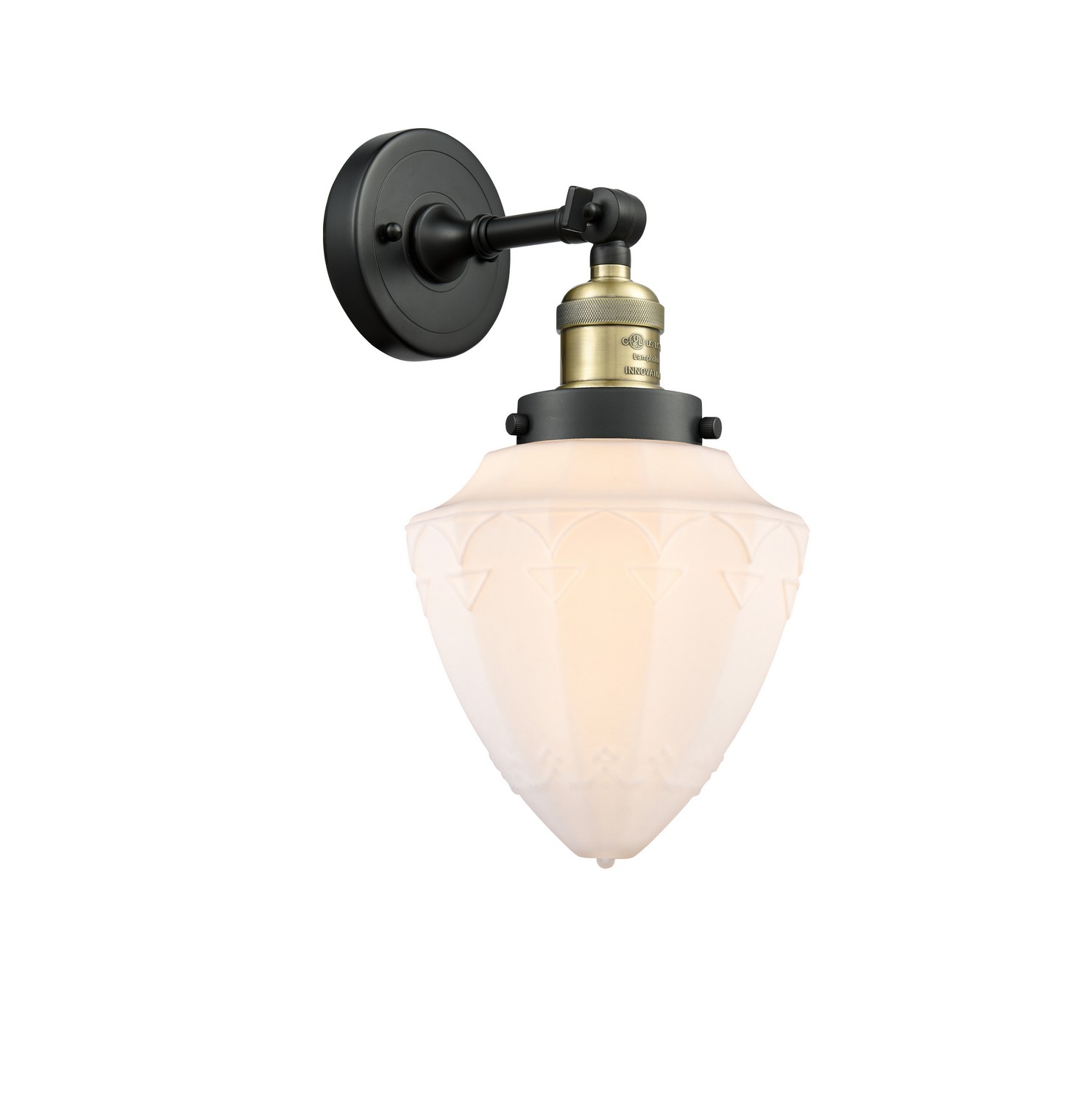 One Light Wall Sconce by Innovations - Franklin Restoration Collection, Black Antique Brass Finish - 203-BAB-G661-7