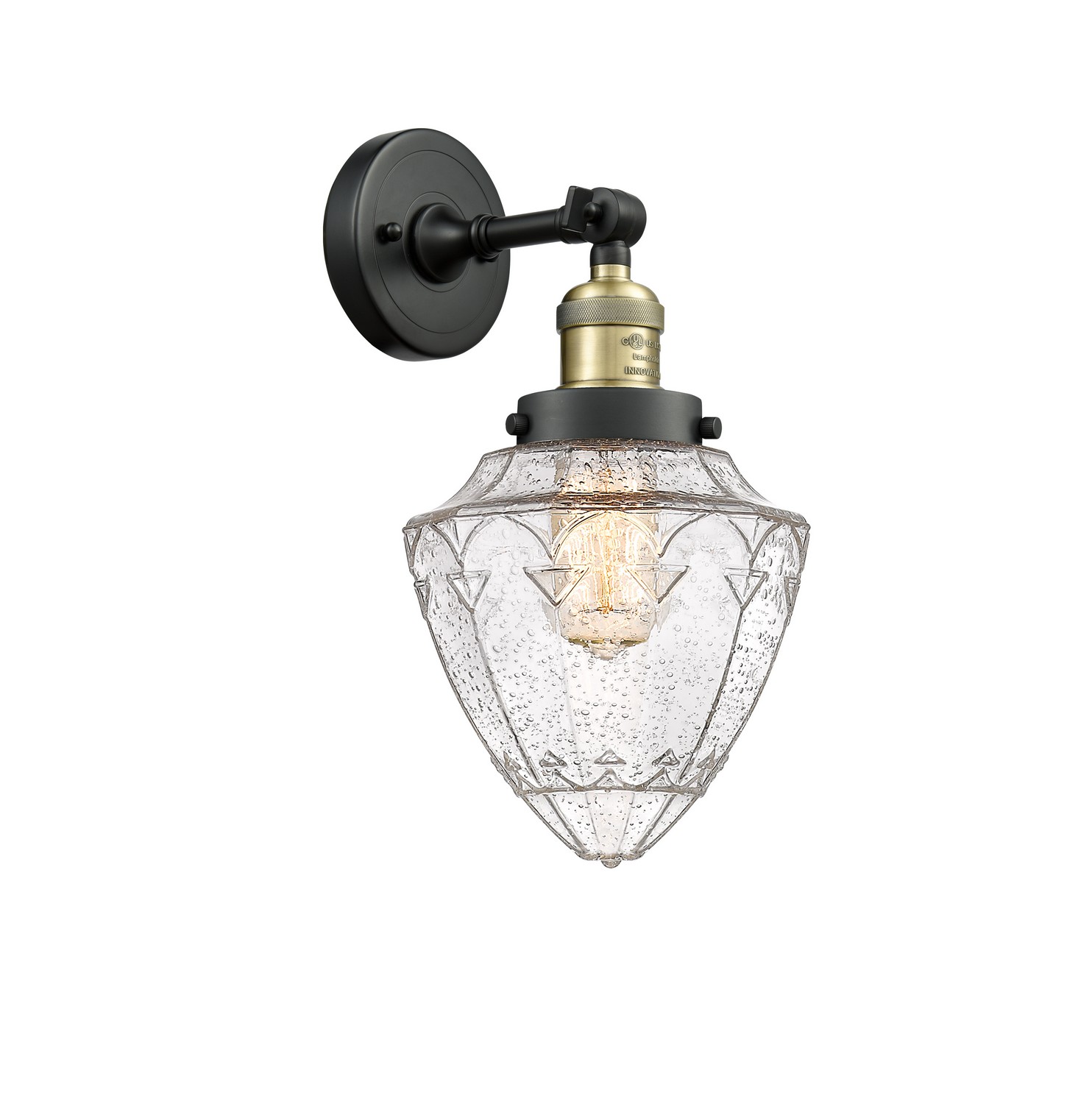 One Light Wall Sconce by Innovations - Franklin Restoration Collection, Black Antique Brass Finish - 203-BAB-G664-7