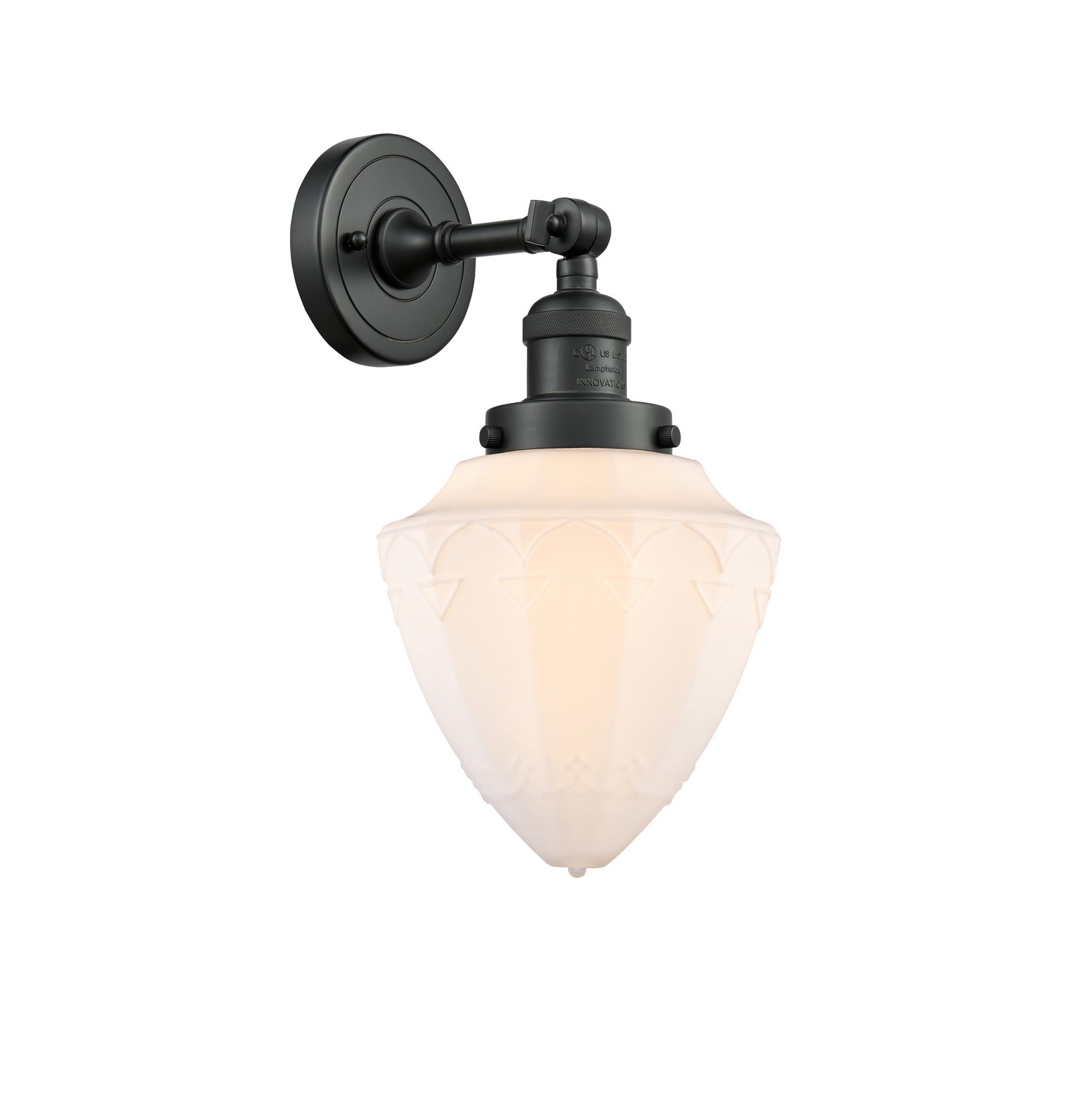 One Light Wall Sconce by Innovations - Franklin Restoration Collection, Matte Black Finish - 203-BK-G661-7