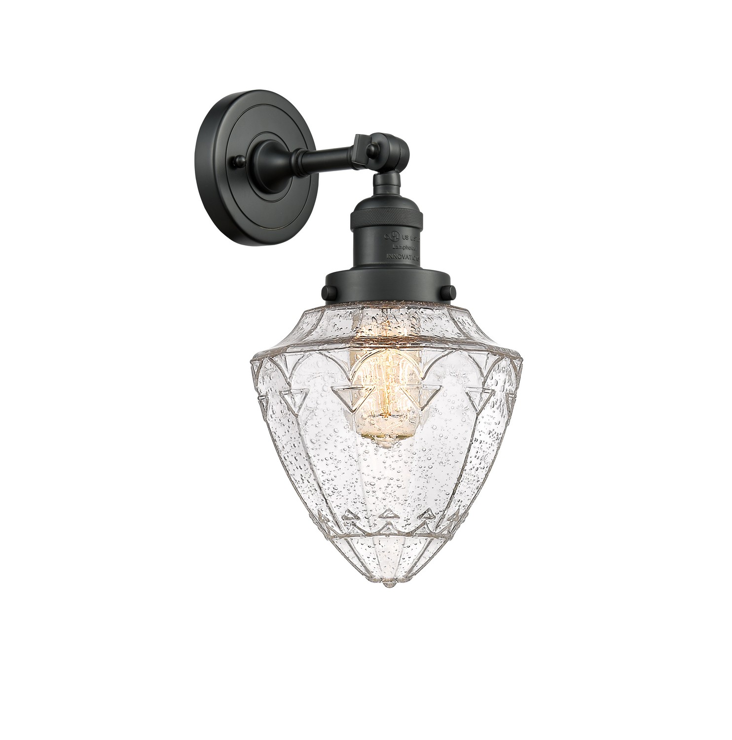 One Light Wall Sconce by Innovations - Franklin Restoration Collection, Matte Black Finish - 203-BK-G664-7