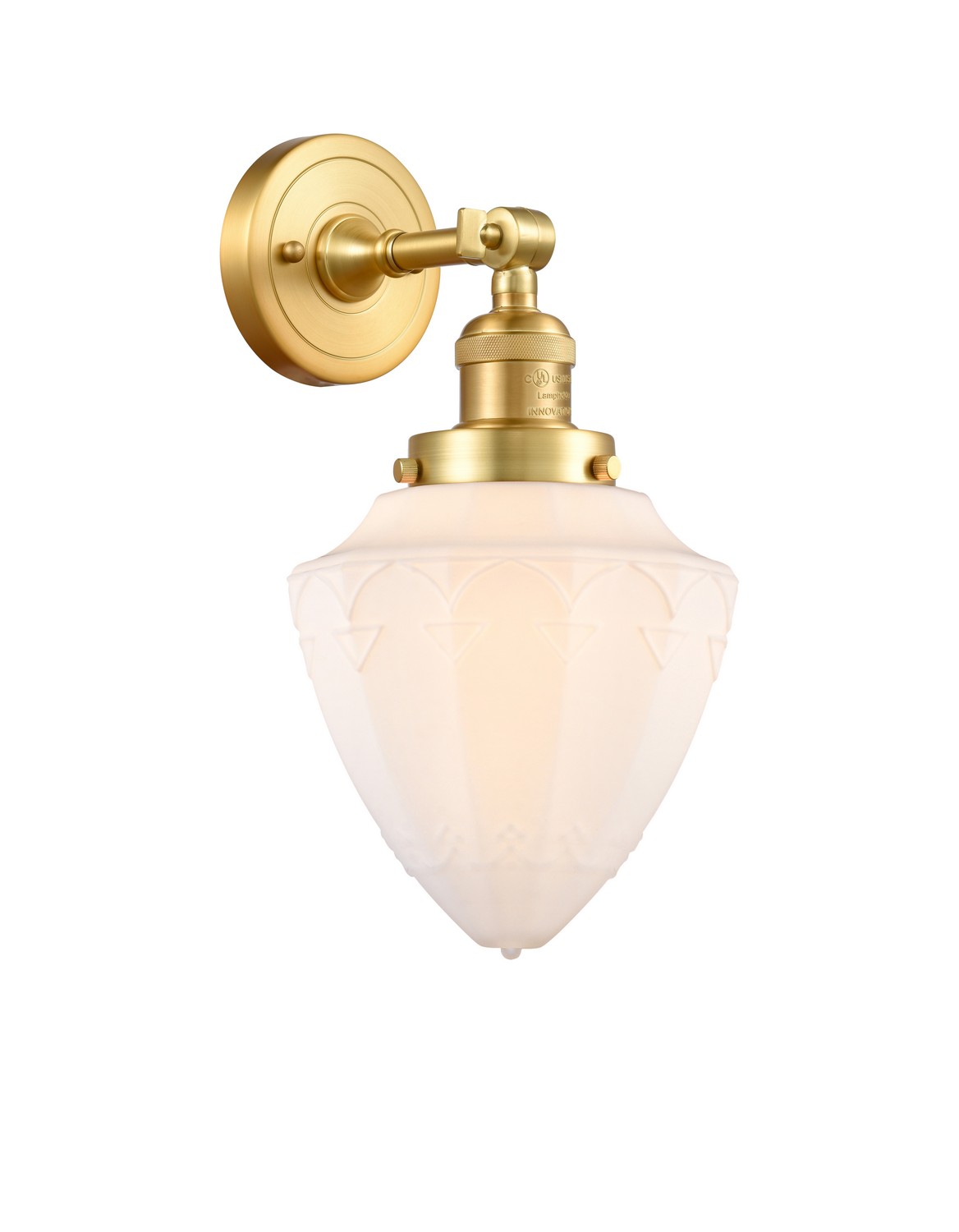One Light Wall Sconce by Innovations - Franklin Restoration Collection, Satin Gold Finish - 203-SG-G661-7