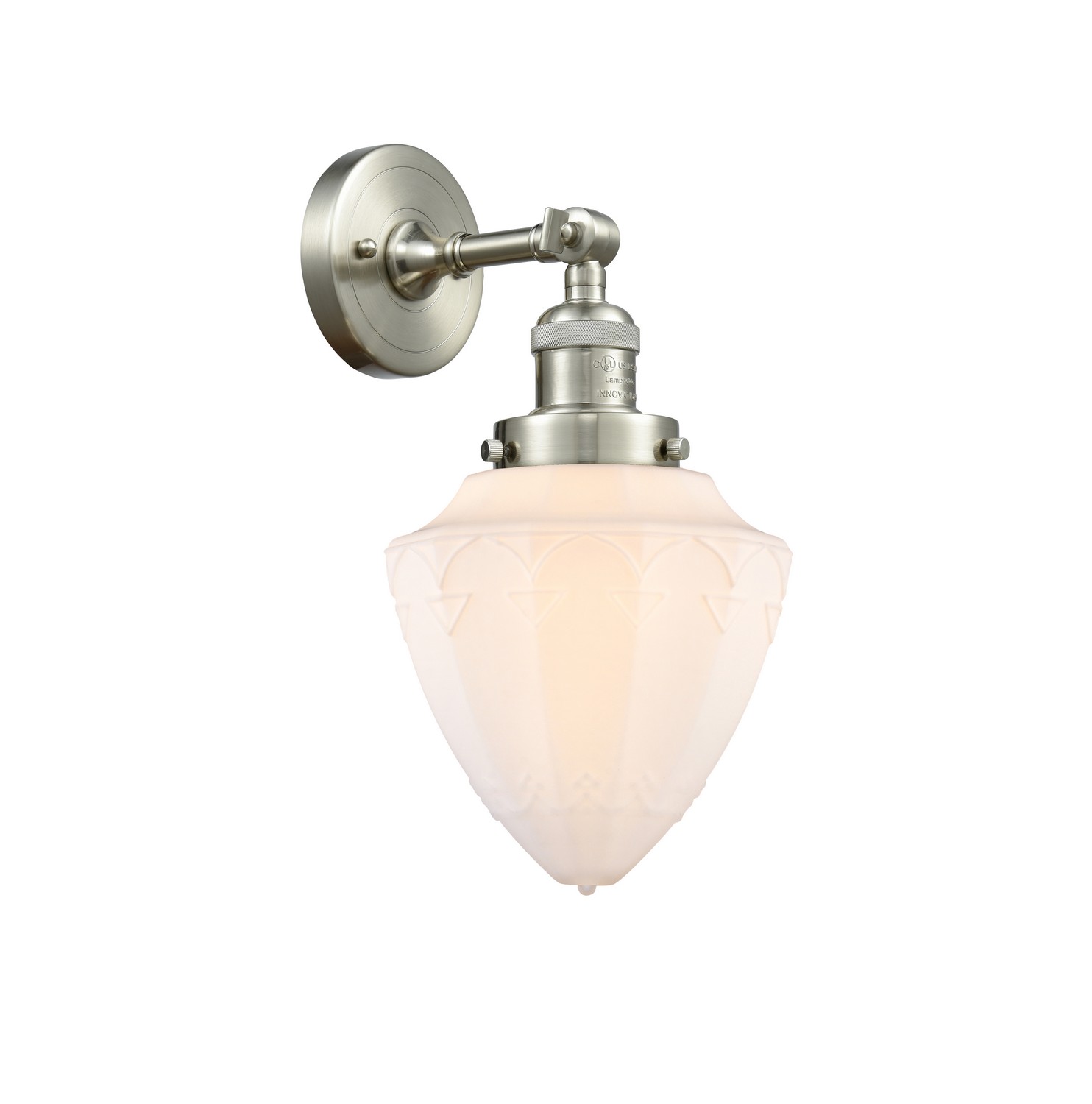 One Light Wall Sconce by Innovations - Franklin Restoration Collection, Brushed Satin Nickel Finish - 203-SN-G661-7