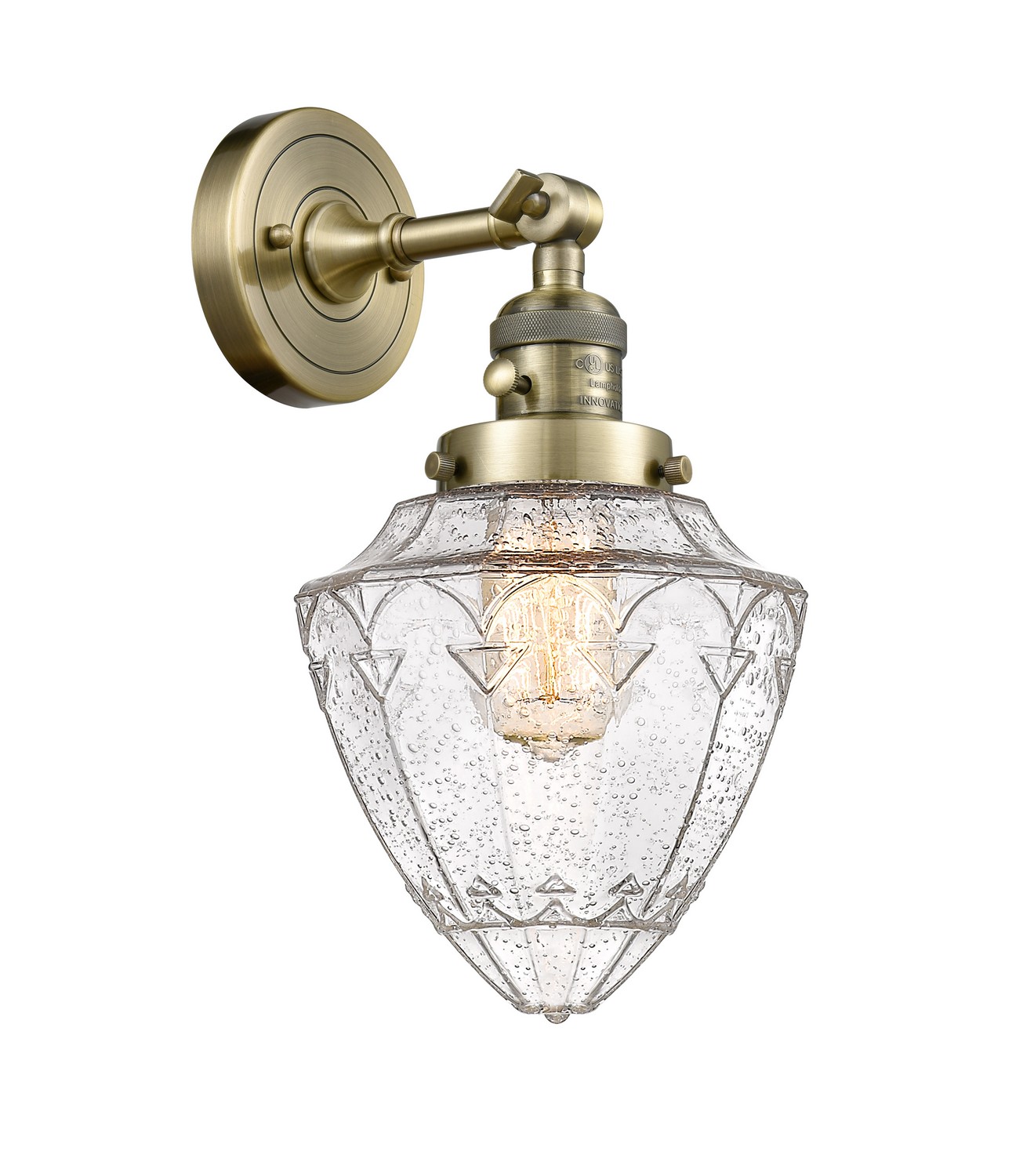 One Light Wall Sconce by Innovations - Franklin Restoration Collection, Antique Brass Finish - 203SW-AB-G664-7