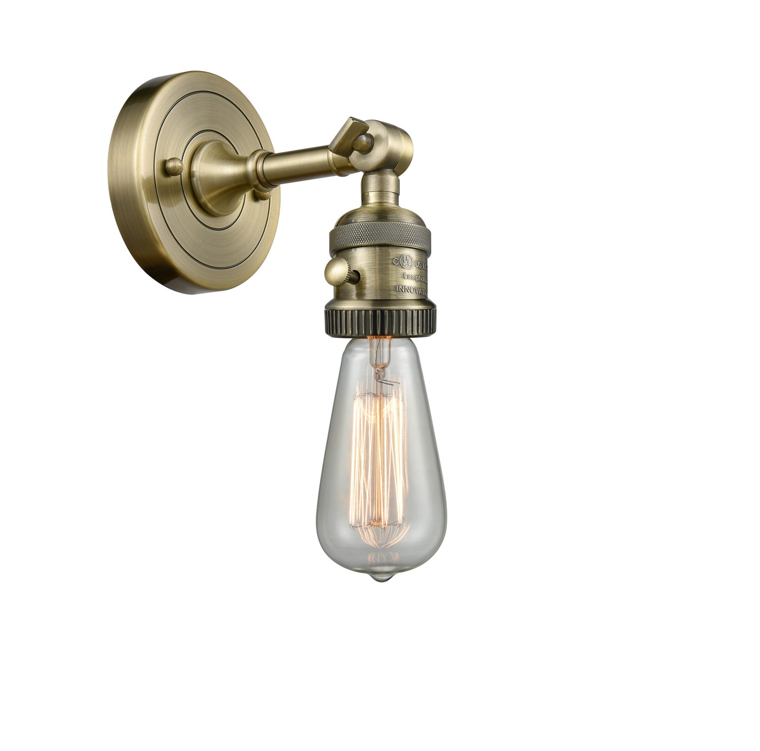 LED Wall Sconce by Innovations - Franklin Restoration Collection, Antique Brass Finish - 203SW-AB-LED