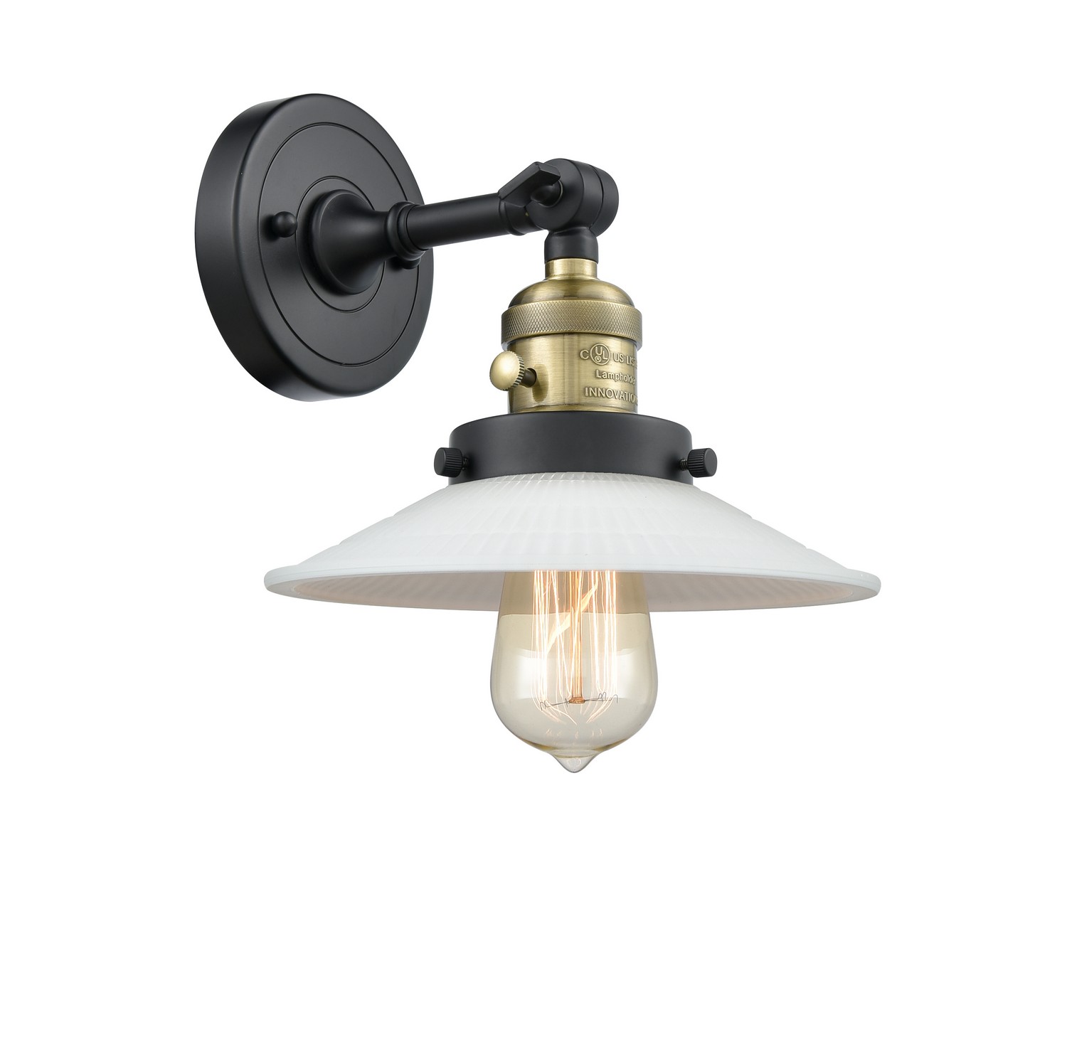 LED Wall Sconce by Innovations - Franklin Restoration Collection, Black Antique Brass Finish - 203SW-BAB-G1-LED