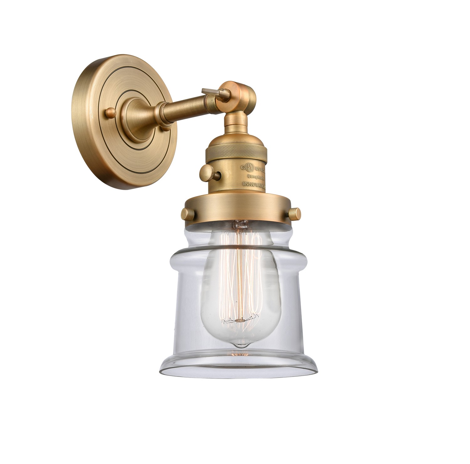 LED Wall Sconce by Innovations - Franklin Restoration Collection, Brushed Brass Finish - 203SW-BB-G182S-LED