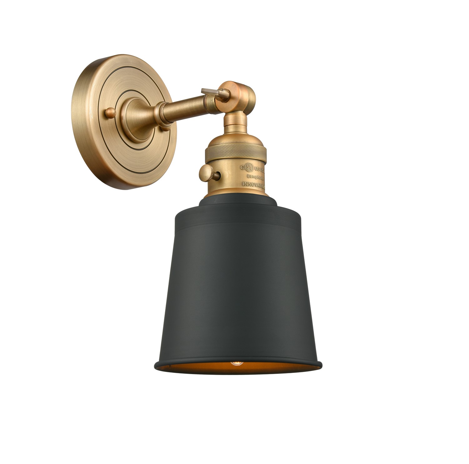 LED Wall Sconce by Innovations - Franklin Restoration Collection, Brushed Brass Finish - 203SW-BB-M9-BK-LED