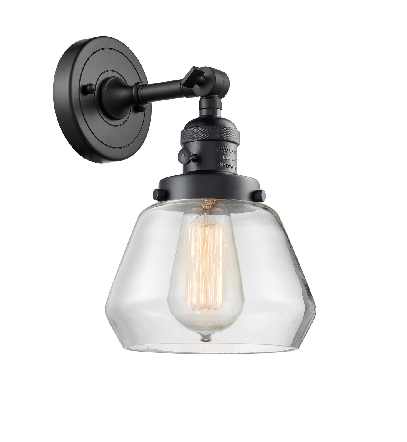 LED Wall Sconce by Innovations - Franklin Restoration Collection, Matte Black Finish - 203SW-BK-G172-LED