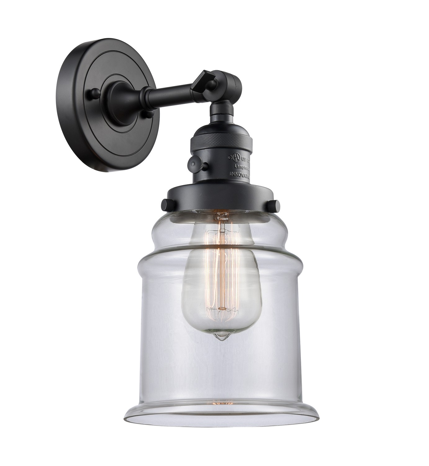 LED Wall Sconce by Innovations - Franklin Restoration Collection, Matte Black Finish - 203SW-BK-G182-LED