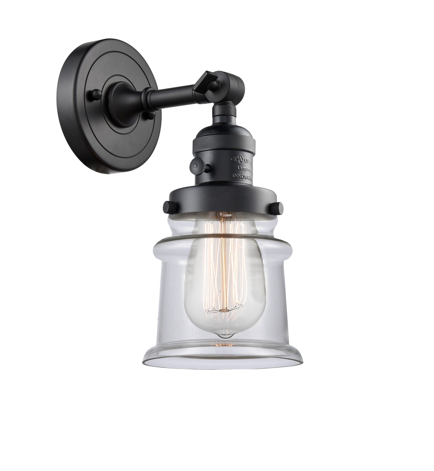 LED Wall Sconce by Innovations - Franklin Restoration Collection, Matte Black Finish - 203SW-BK-G182S-LED