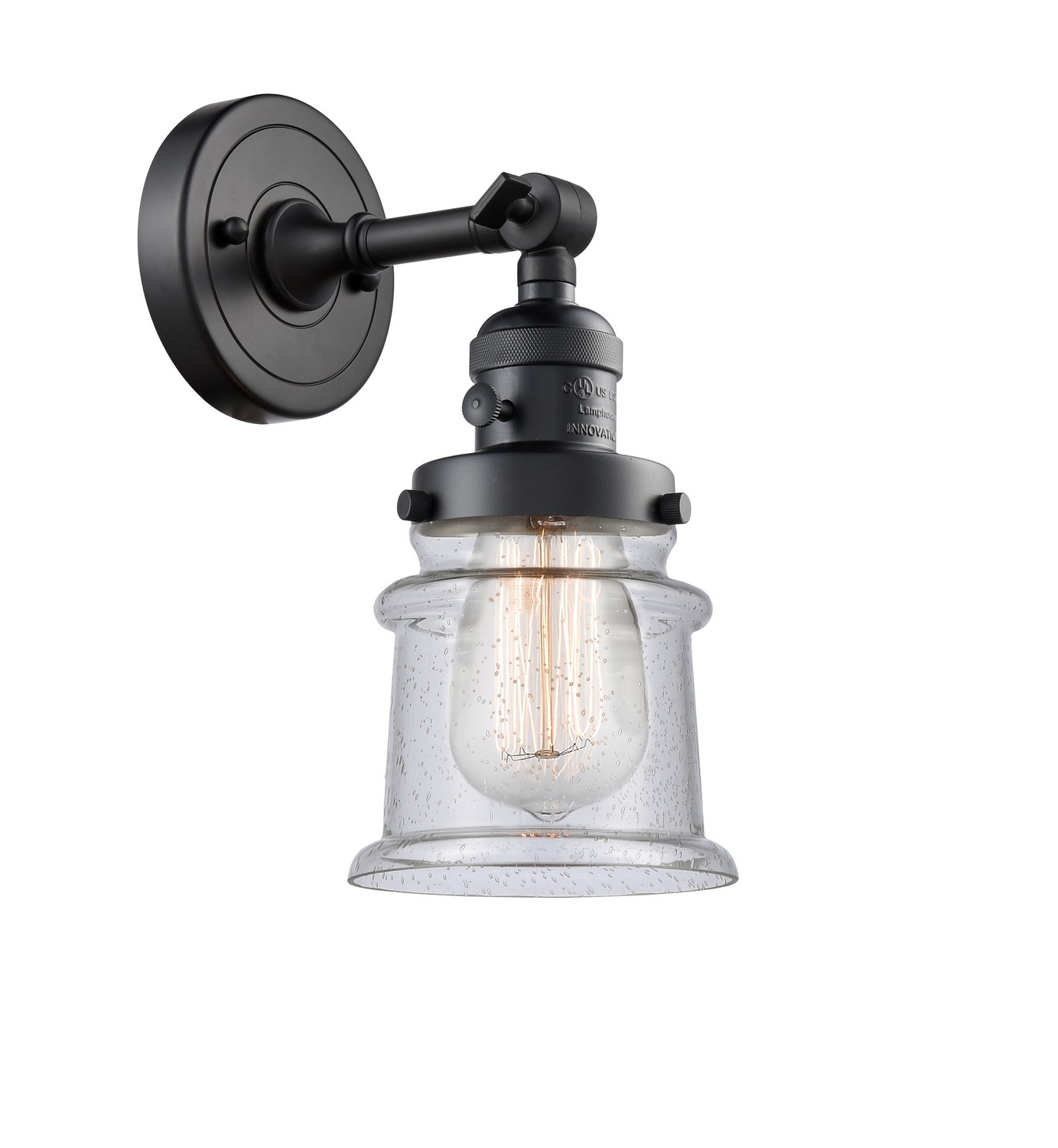 LED Wall Sconce by Innovations - Franklin Restoration Collection, Matte Black Finish - 203SW-BK-G184S-LED