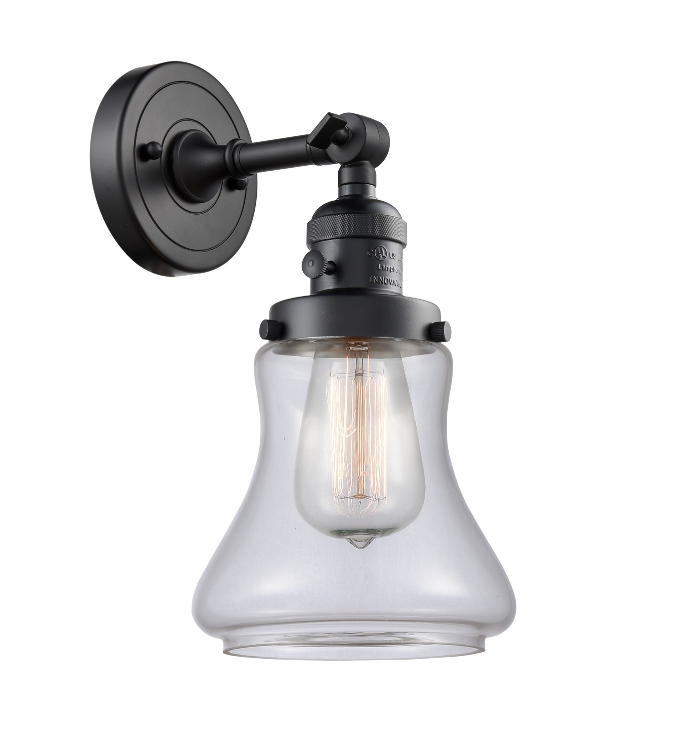 LED Wall Sconce by Innovations - Franklin Restoration Collection, Matte Black Finish - 203SW-BK-G192-LED