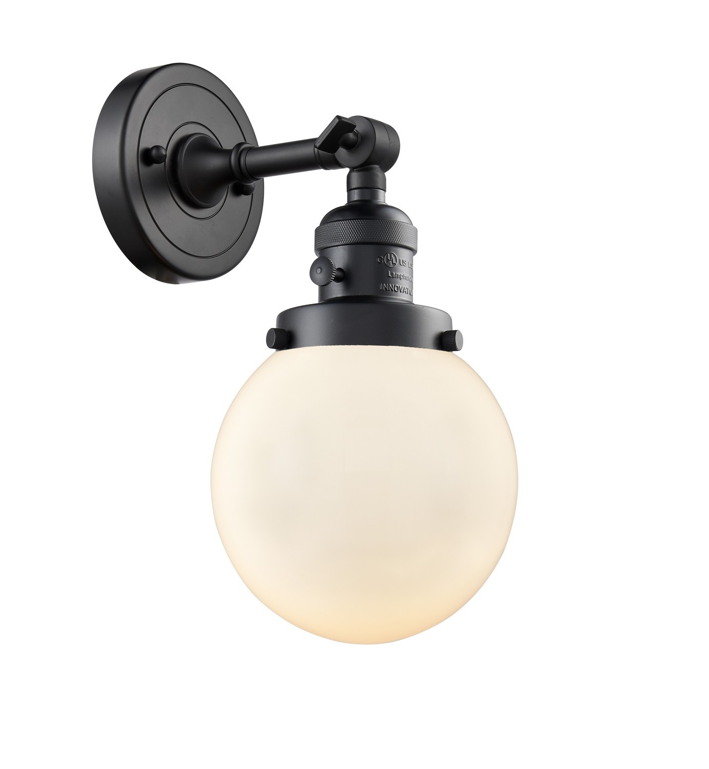 LED Wall Sconce by Innovations - Franklin Restoration Collection, Matte Black Finish - 203SW-BK-G201-6-LED