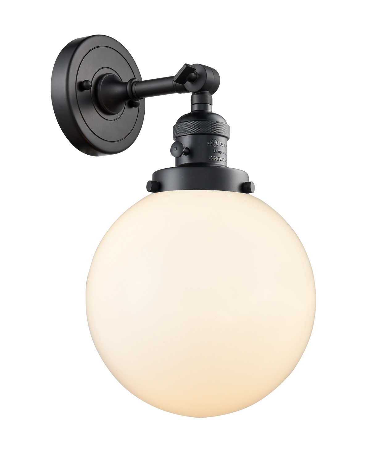 LED Wall Sconce by Innovations - Franklin Restoration Collection, Matte Black Finish - 203SW-BK-G201-8-LED
