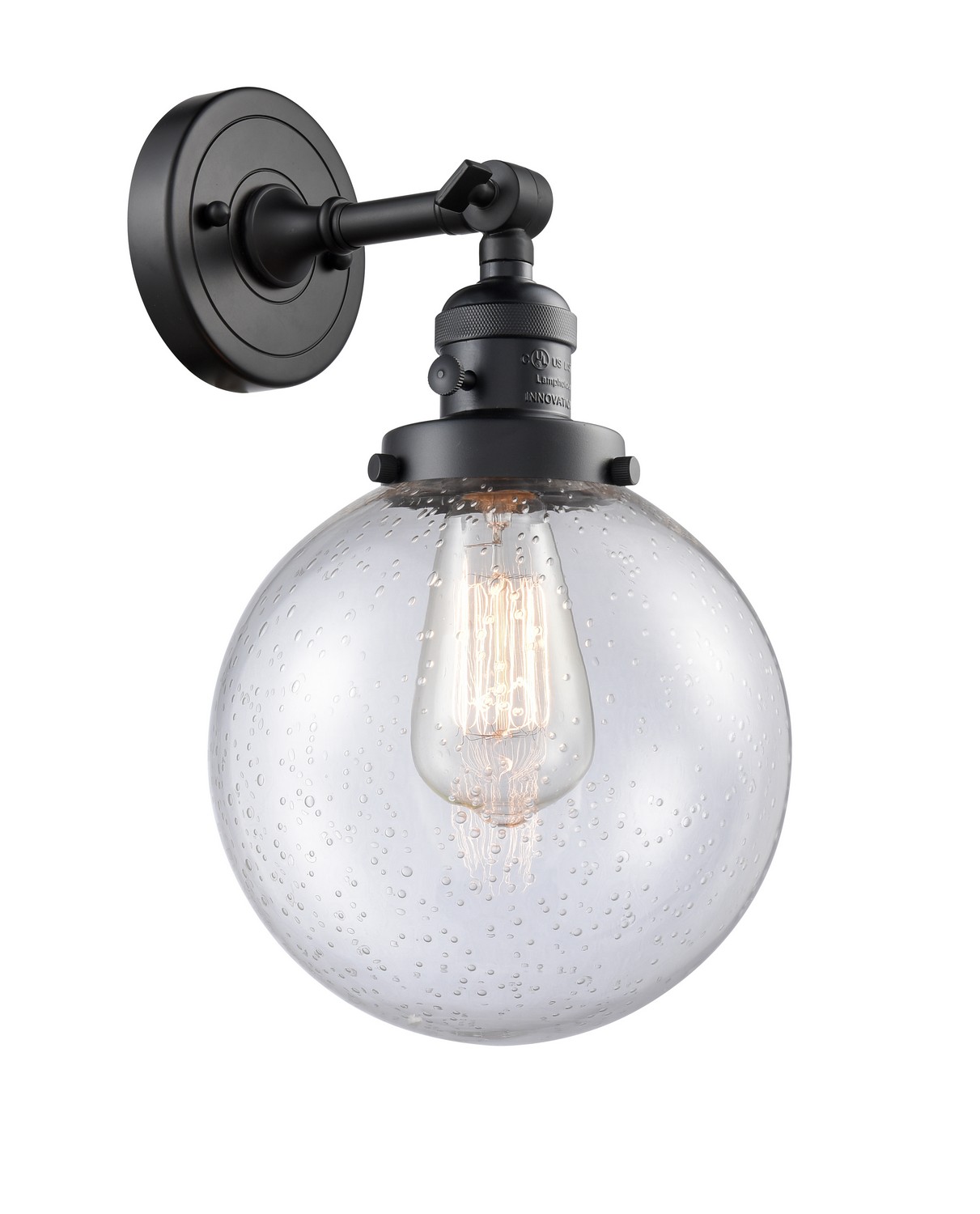 LED Wall Sconce by Innovations - Franklin Restoration Collection, Matte Black Finish - 203SW-BK-G204-8-LED