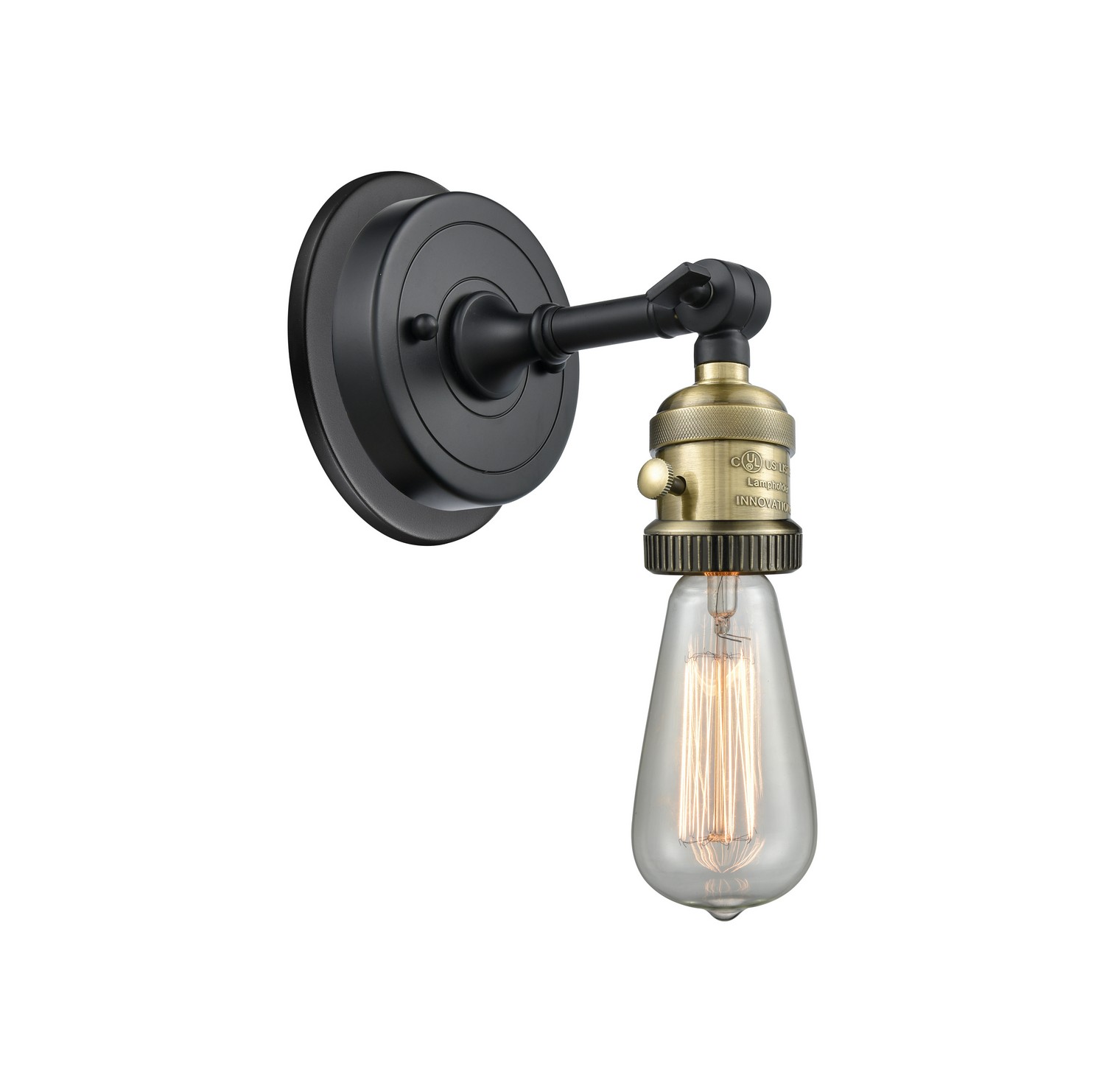One Light Wall Sconce by Innovations - Franklin Restoration Collection, Black Antique Brass Finish - 203SWBP-BAB
