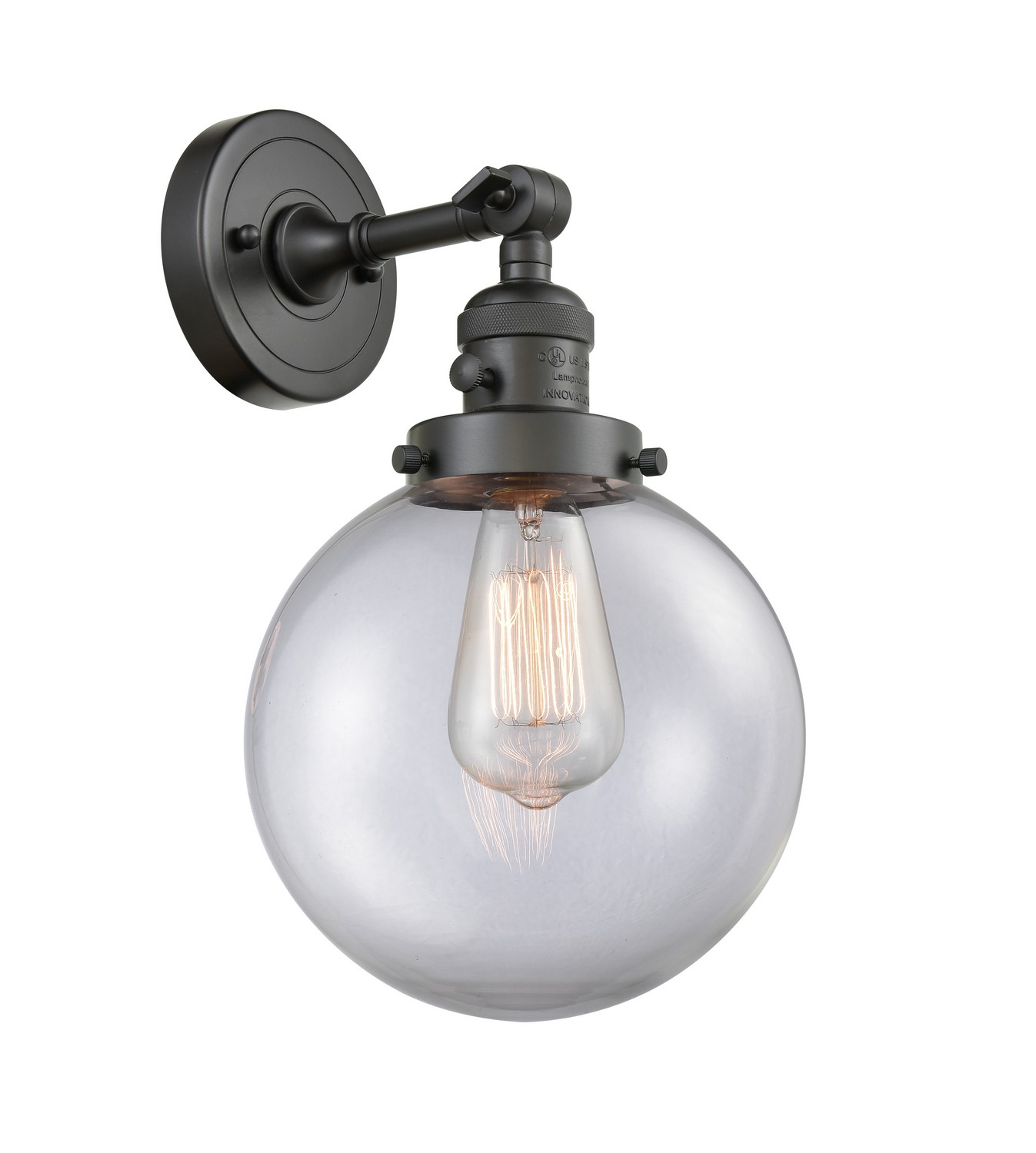 LED Wall Sconce by Innovations - Franklin Restoration Collection, Oil Rubbed Bronze Finish - 203SW-OB-G202-8-LED