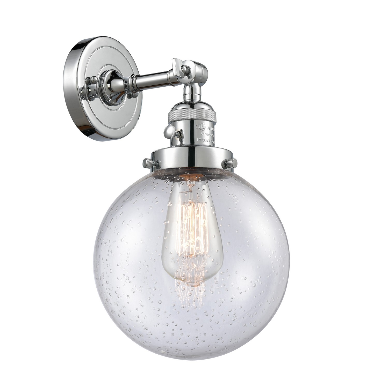 LED Wall Sconce by Innovations - Franklin Restoration Collection, Polished Chrome Finish - 203SW-PC-G204-8-LED