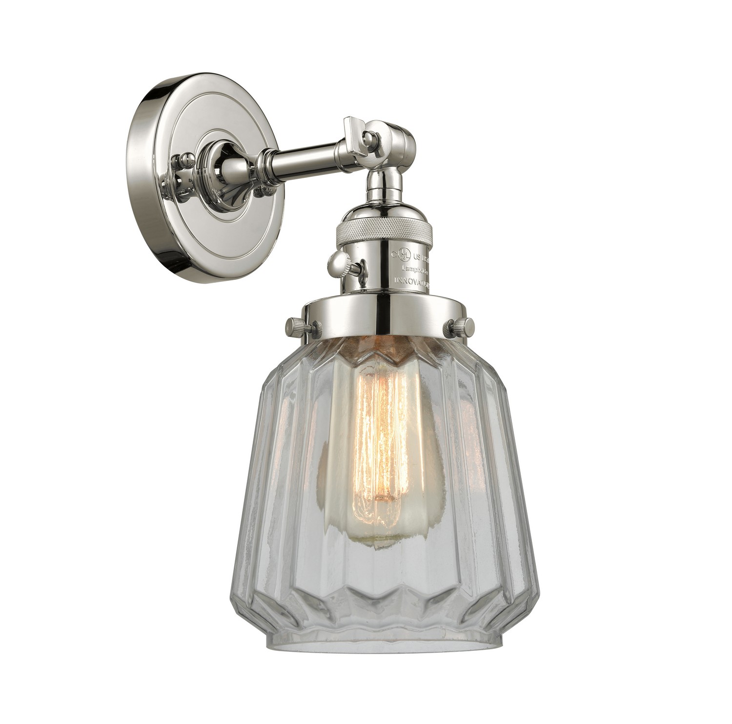 LED Wall Sconce by Innovations - Franklin Restoration Collection, Polished Nickel Finish - 203SW-PN-G142-LED