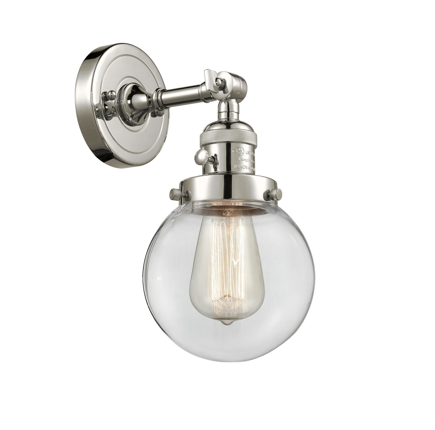 LED Wall Sconce by Innovations - Franklin Restoration Collection, Polished Nickel Finish - 203SW-PN-G202-6-LED