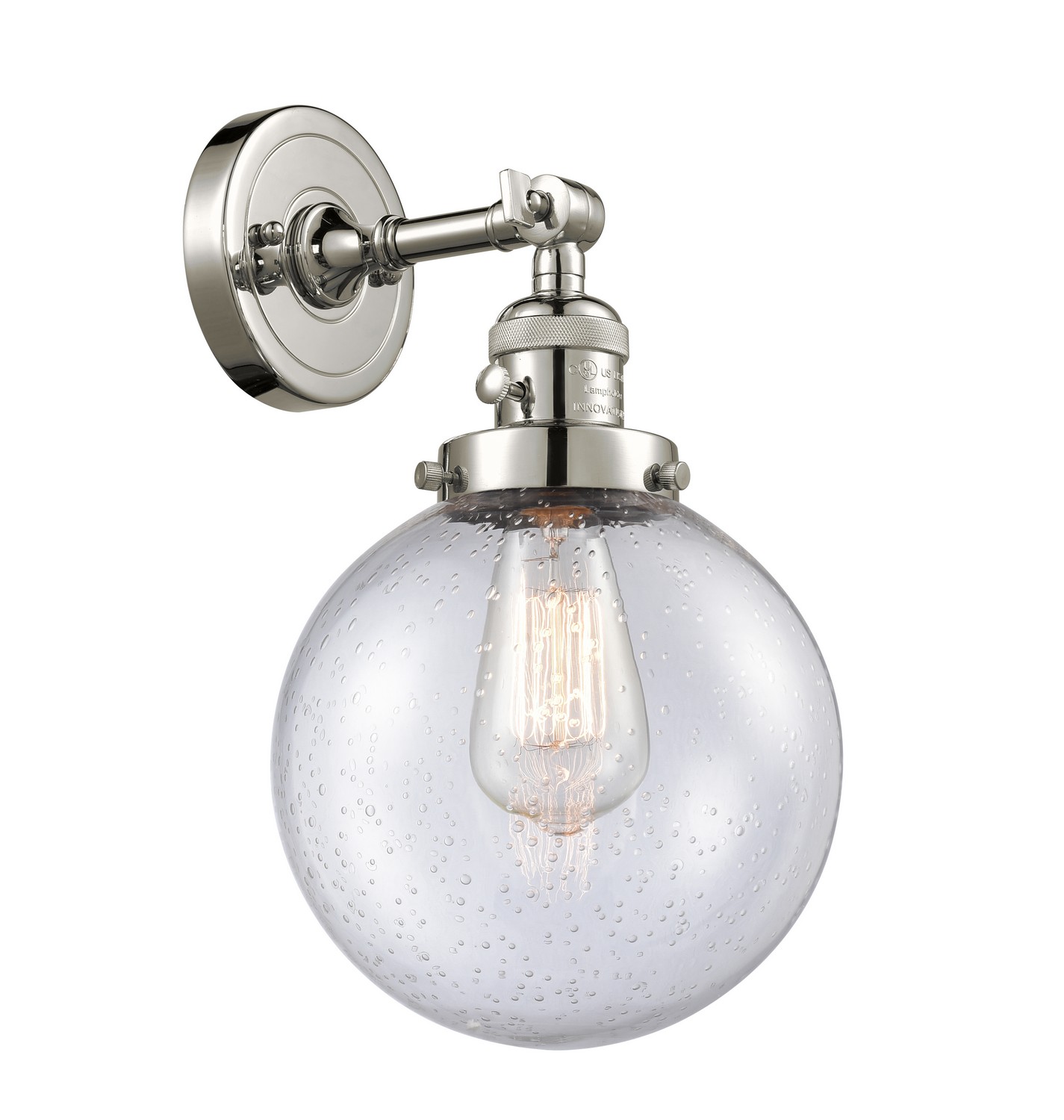 LED Wall Sconce by Innovations - Franklin Restoration Collection, Polished Nickel Finish - 203SW-PN-G204-8-LED