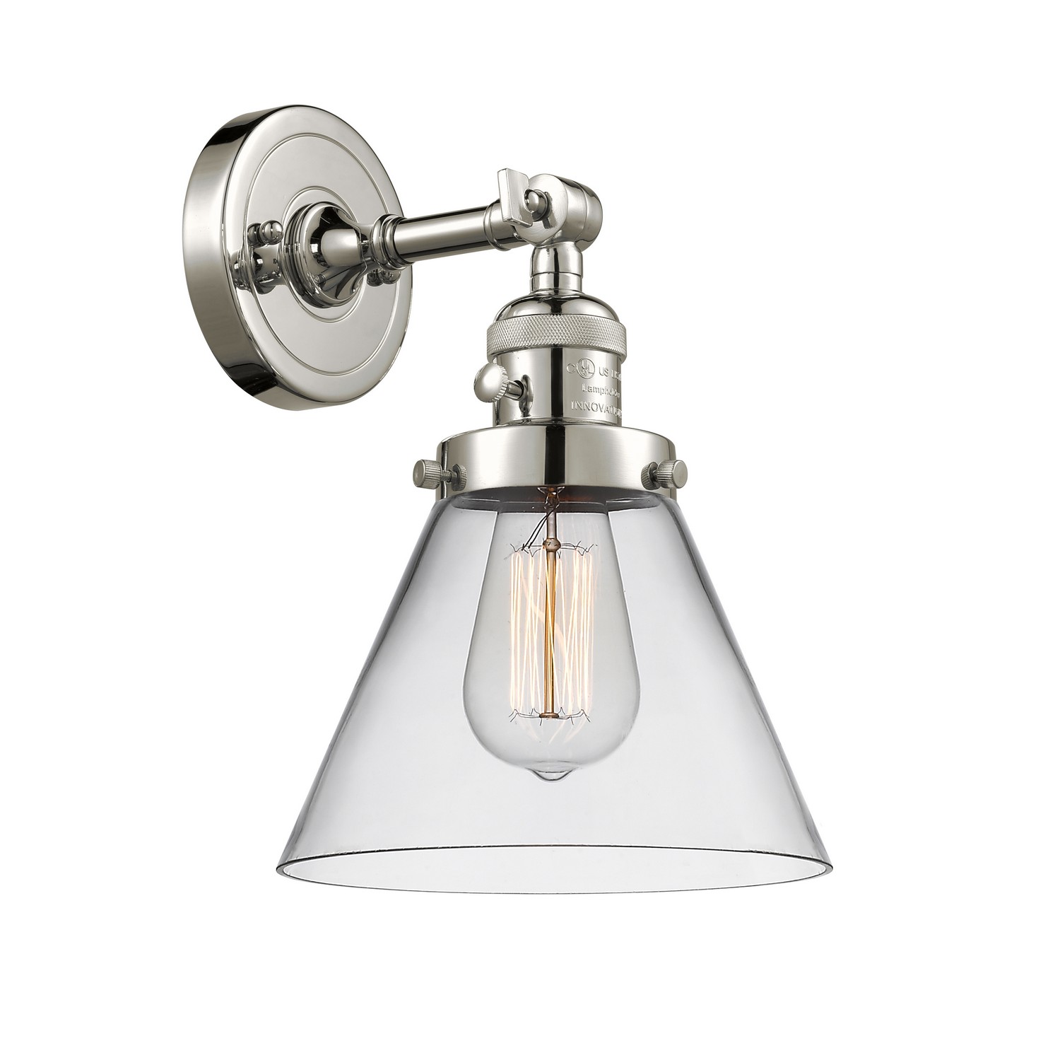 LED Wall Sconce by Innovations - Franklin Restoration Collection, Polished Nickel Finish - 203SW-PN-G42-LED