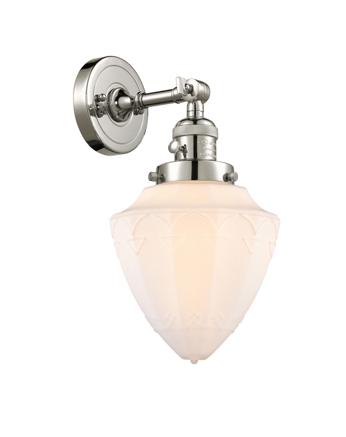 One Light Wall Sconce by Innovations - Franklin Restoration Collection, Polished Nickel Finish - 203SW-PN-G661-7