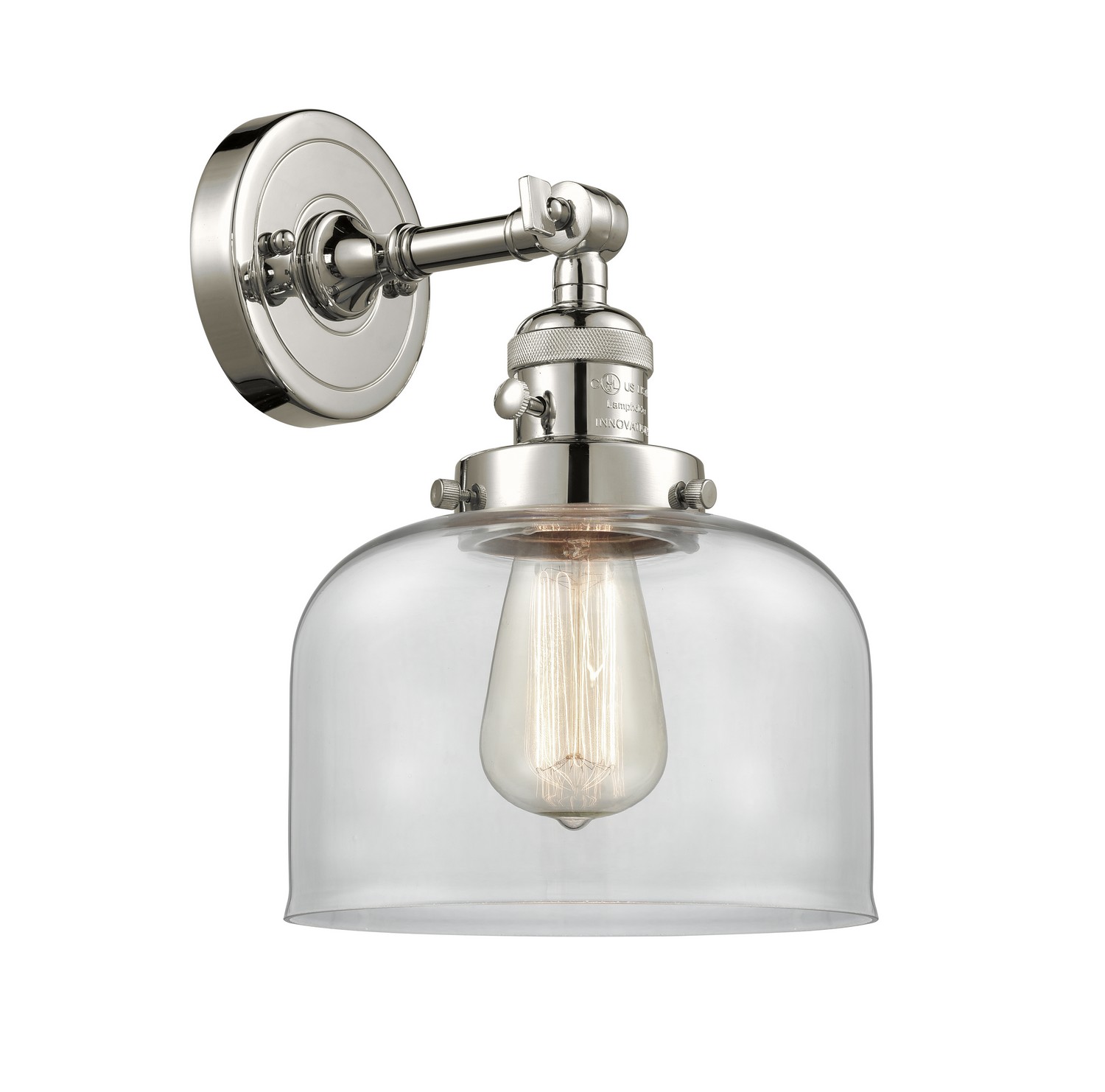 LED Wall Sconce by Innovations - Franklin Restoration Collection, Polished Nickel Finish - 203SW-PN-G72-LED
