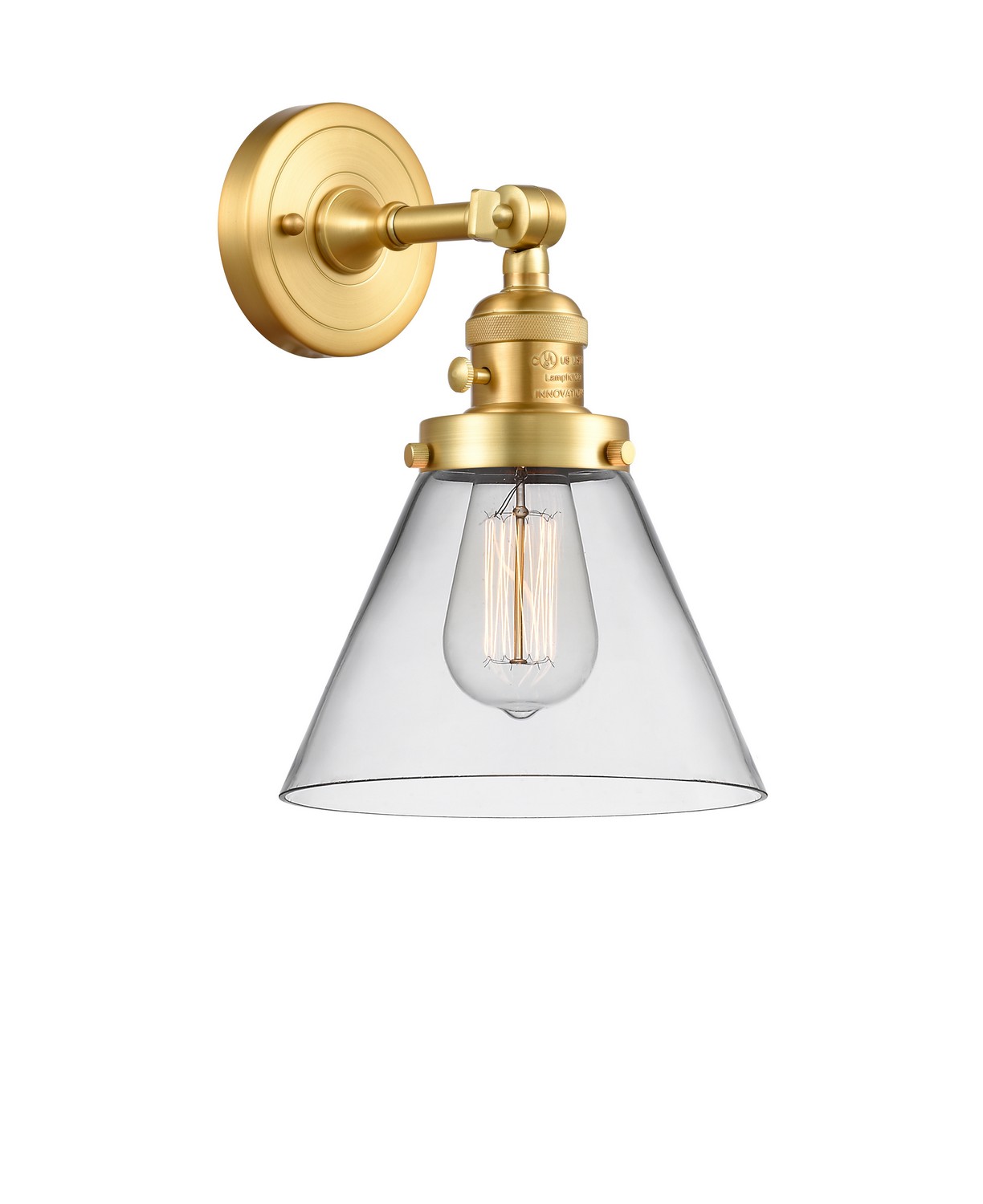 LED Wall Sconce by Innovations - Franklin Restoration Collection, Satin Gold Finish - 203SW-SG-G42-LED