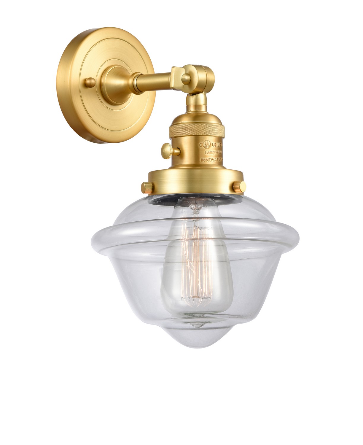 LED Wall Sconce by Innovations - Franklin Restoration Collection, Satin Gold Finish - 203SW-SG-G532-LED