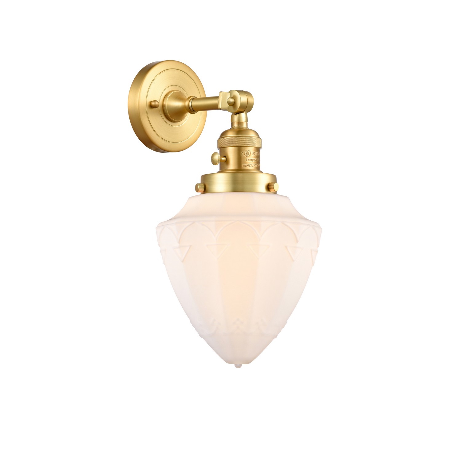 One Light Wall Sconce by Innovations - Franklin Restoration Collection, Satin Gold Finish - 203SW-SG-G661-7