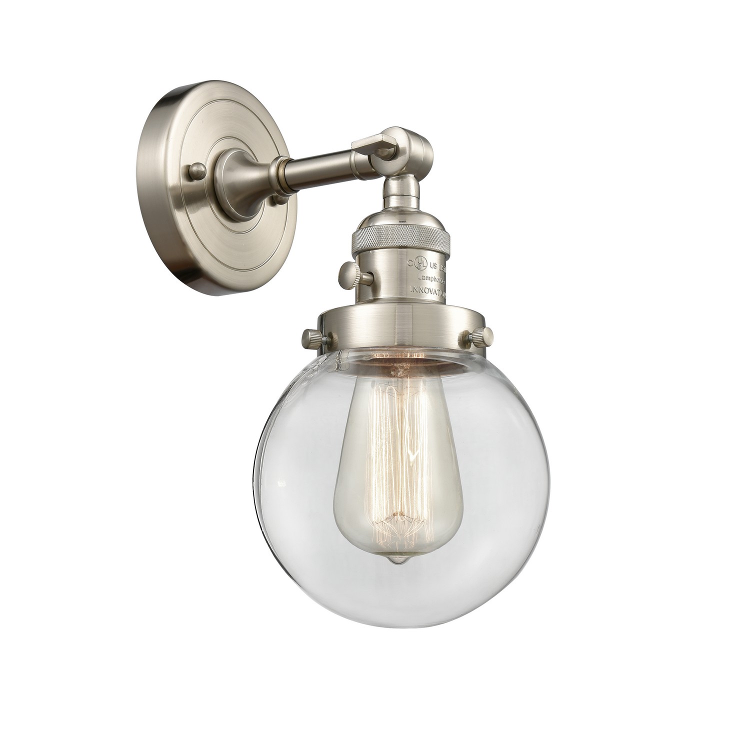LED Wall Sconce by Innovations - Franklin Restoration Collection, Brushed Satin Nickel Finish - 203SW-SN-G202-6-LED